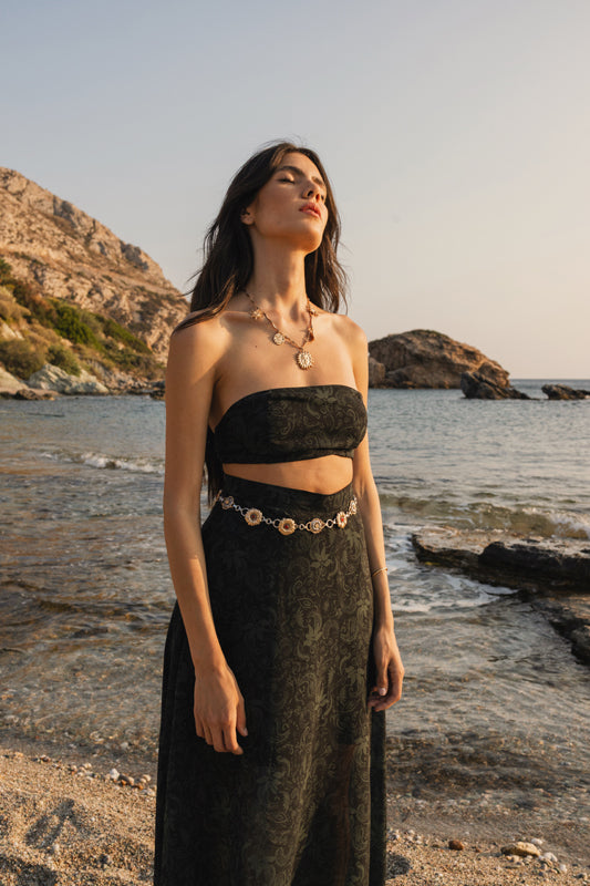 Alma Top (Olive Paisleys)